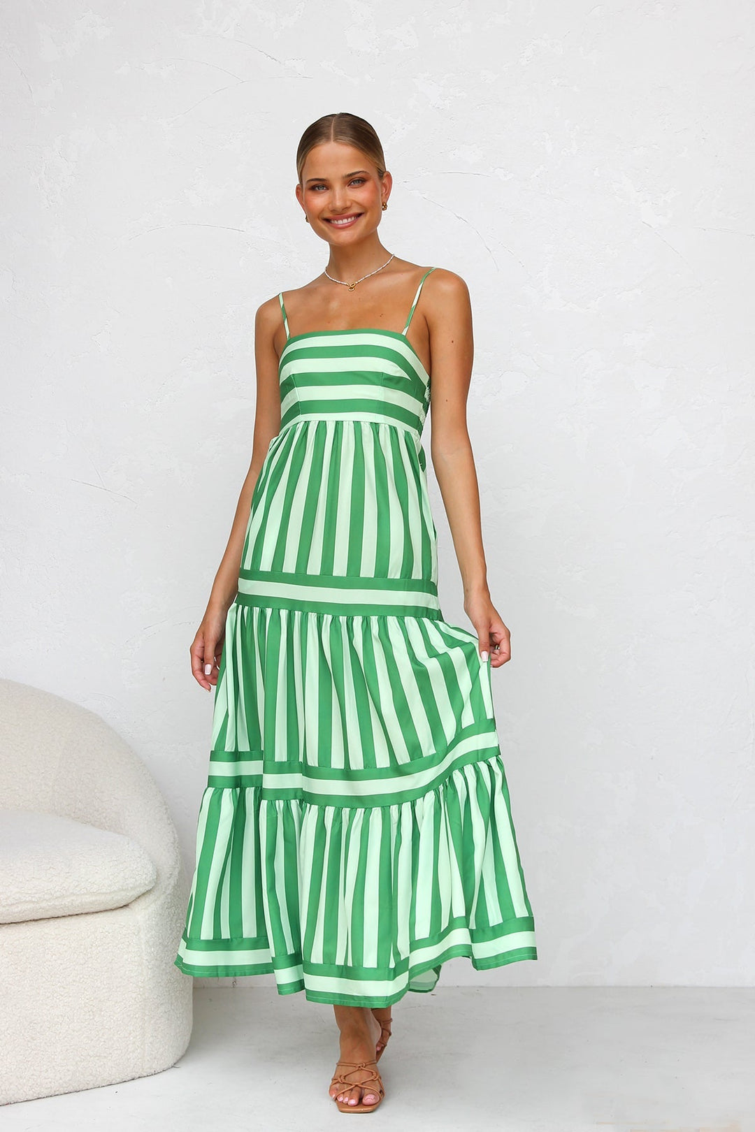 Playful Whimsy Stripe Midi Dress