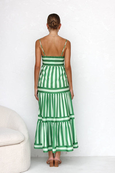 Playful Whimsy Stripe Midi Dress