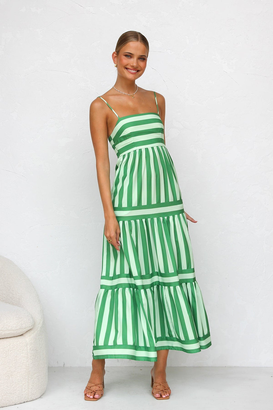 Playful Whimsy Stripe Midi Dress