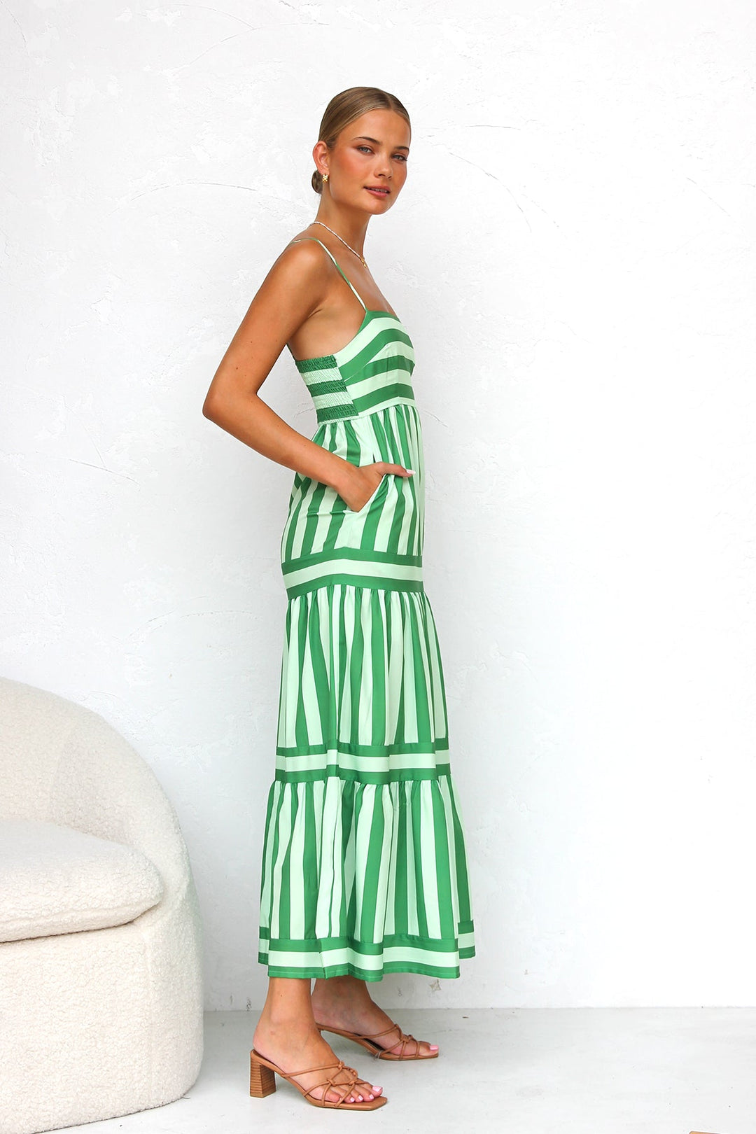 Playful Whimsy Stripe Midi Dress