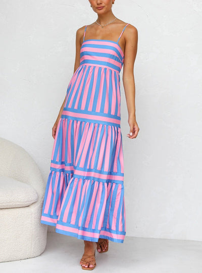 Playful Whimsy Stripe Midi Dress