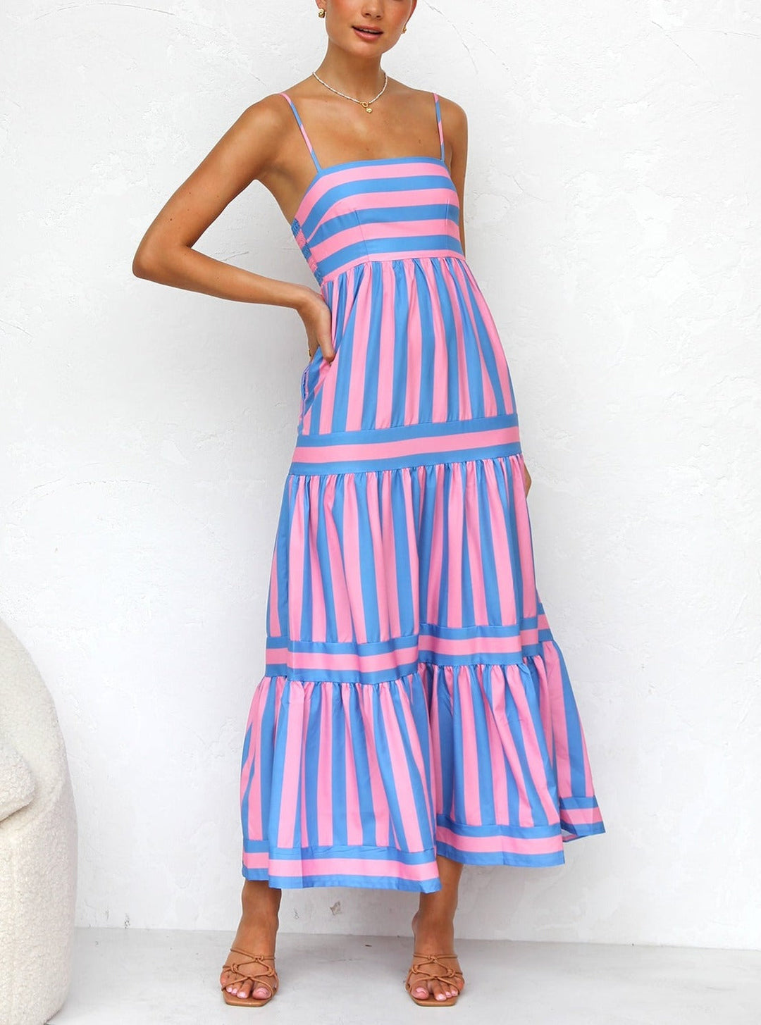 Playful Whimsy Stripe Midi Dress