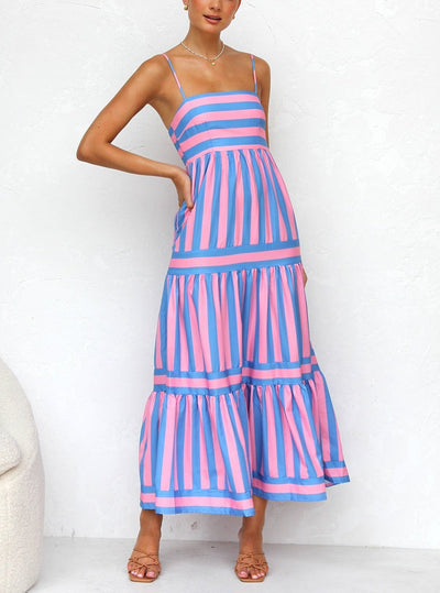 Playful Whimsy Stripe Midi Dress