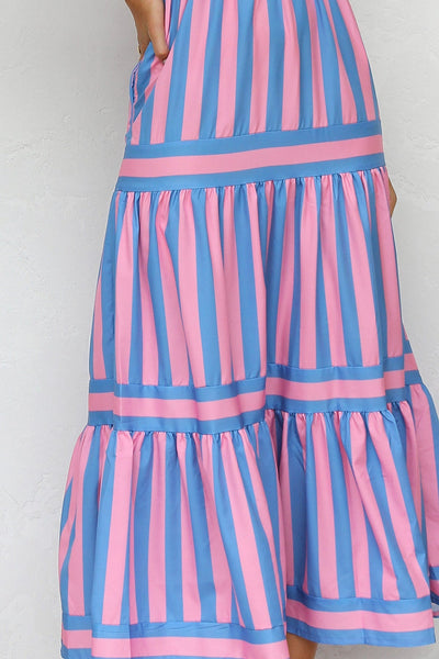 Playful Whimsy Stripe Midi Dress