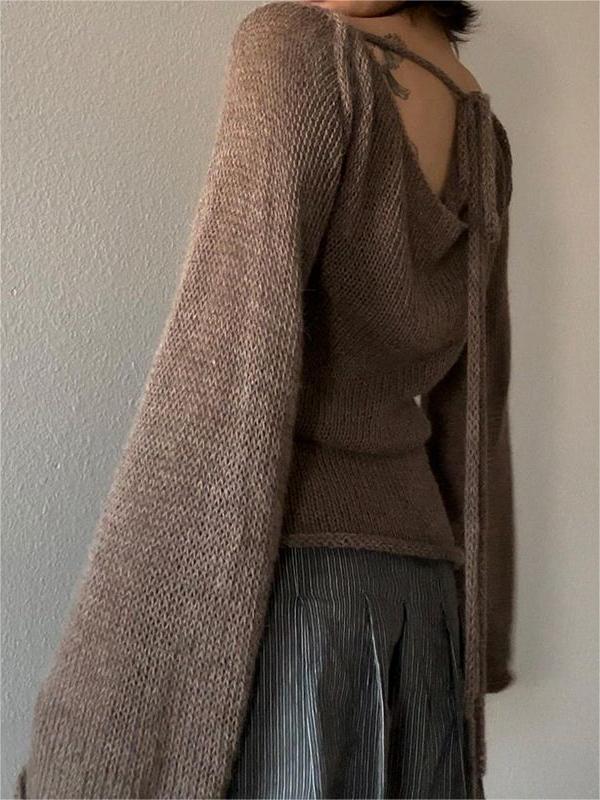 Enchanting Open-Back Knit Top