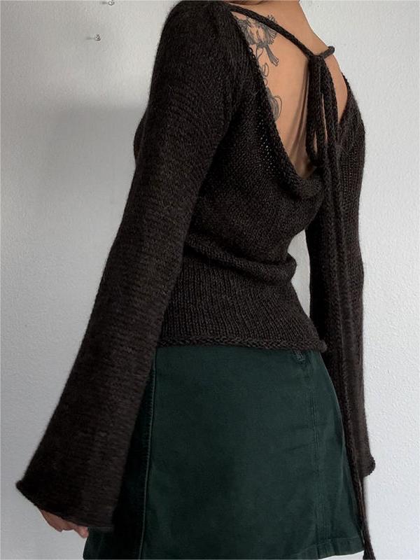 Enchanting Open-Back Knit Top
