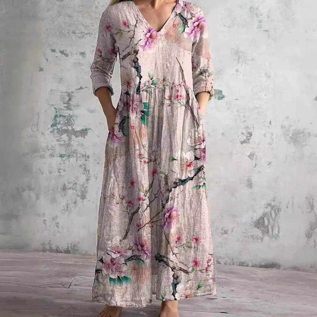 Poetic Bloom Embroidered Maxi Dress