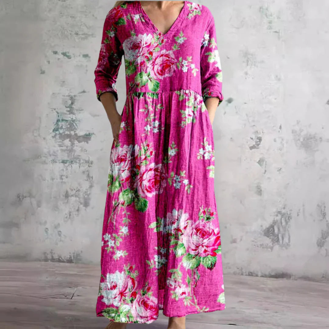 Poetic Bloom Embroidered Maxi Dress