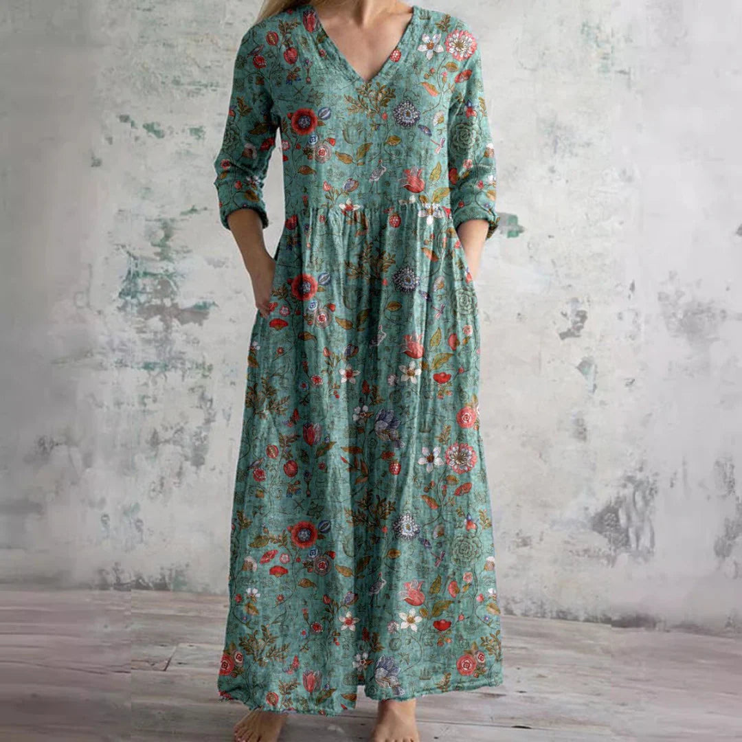 Poetic Bloom Embroidered Maxi Dress
