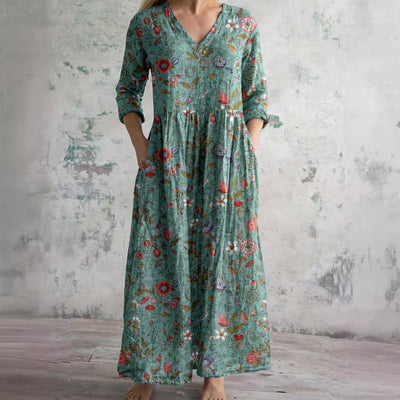 Poetic Bloom Embroidered Maxi Dress