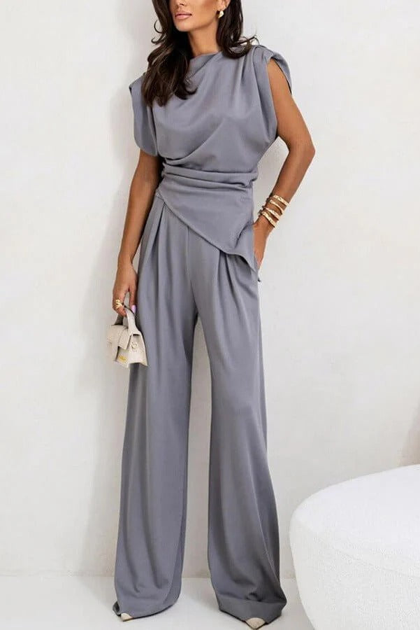 Poised Allure Draped Two-Piece Set