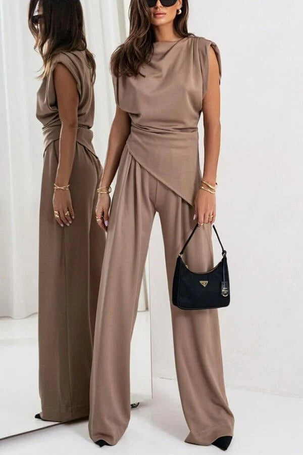 Poised Allure Draped Two-Piece Set
