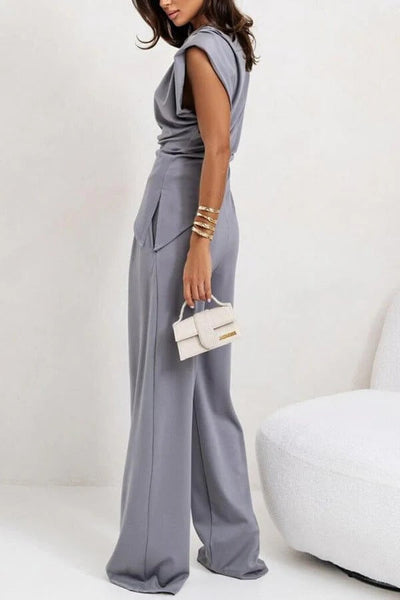 Poised Allure Draped Two-Piece Set