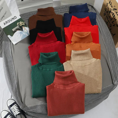 Elegant Ribbed Turtleneck Top