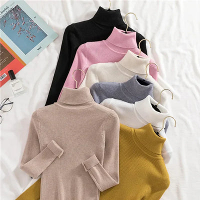 Elegant Ribbed Turtleneck Top