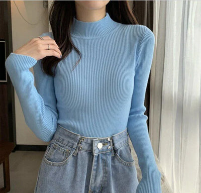 Elegant Ribbed Turtleneck Top