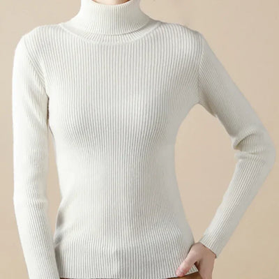 Elegant Ribbed Turtleneck Top