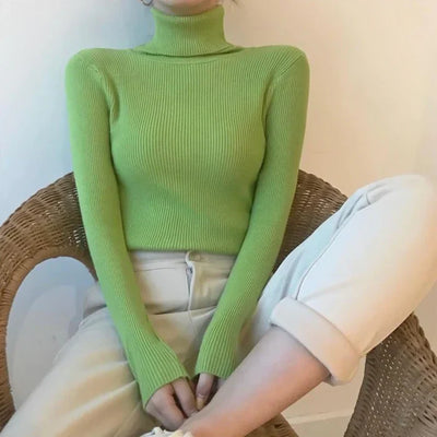 Elegant Ribbed Turtleneck Top