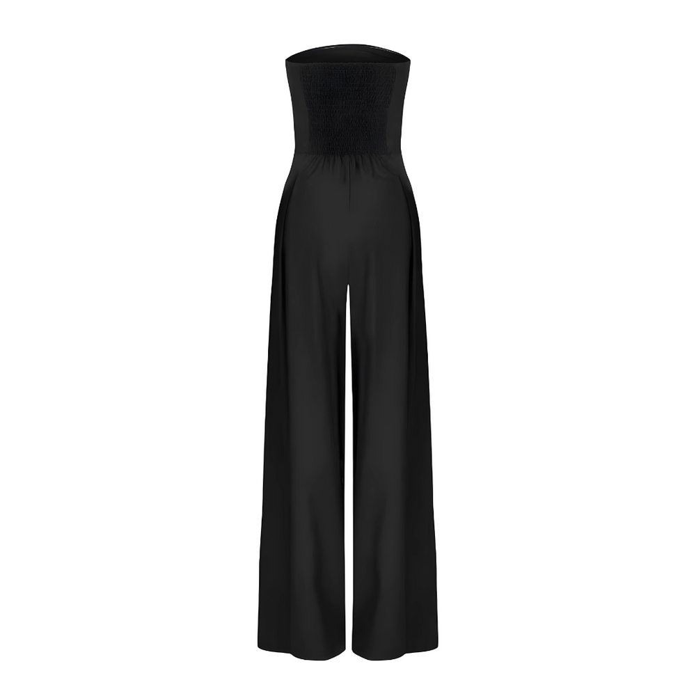 Poised Allure Strapless Wide-Leg Jumpsuit
