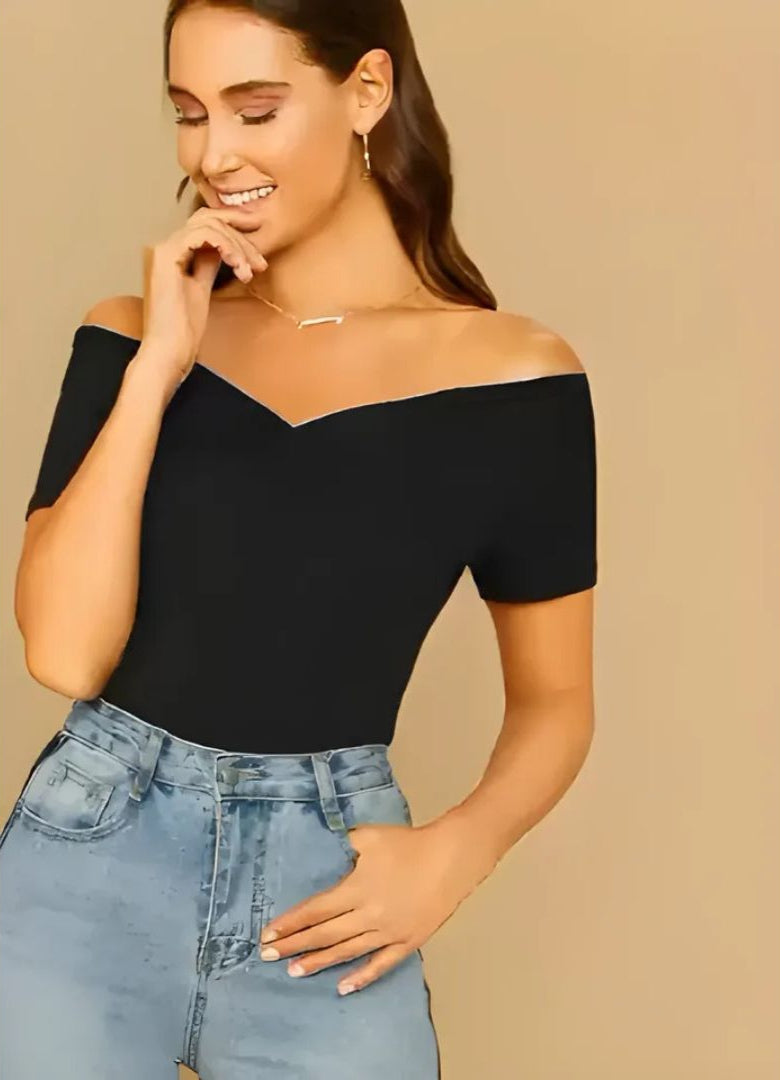 Poised Charm Off-Shoulder Top