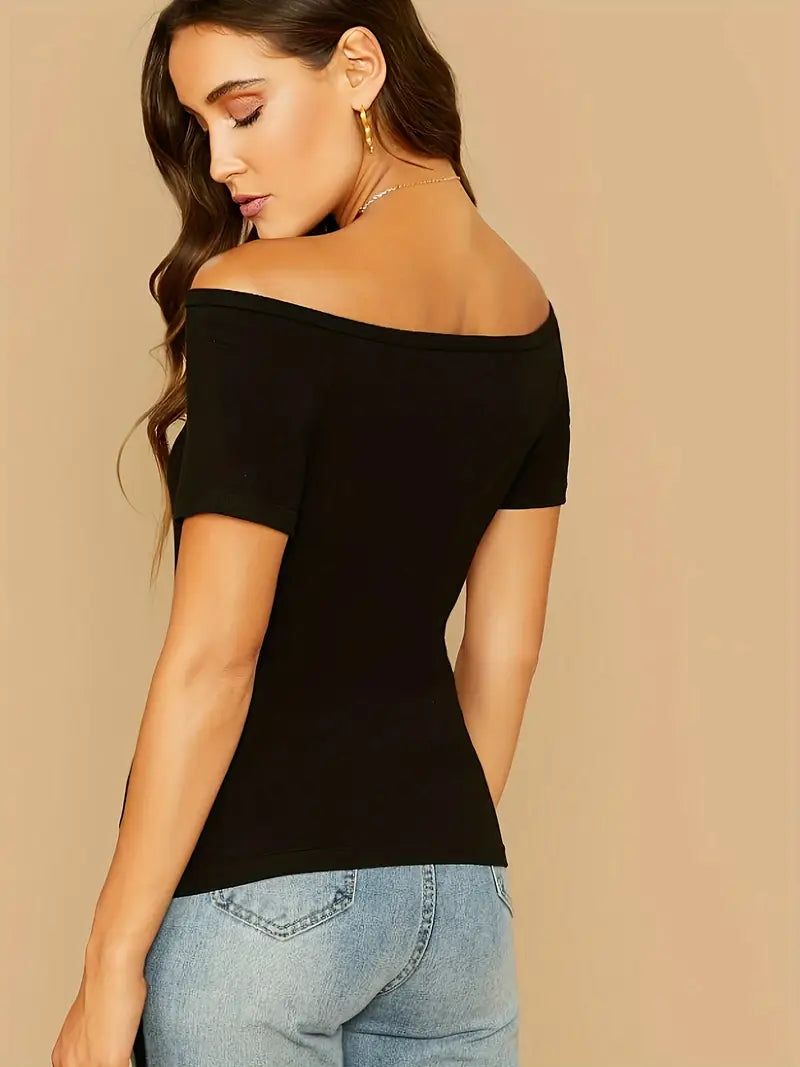 Poised Charm Off-Shoulder Top