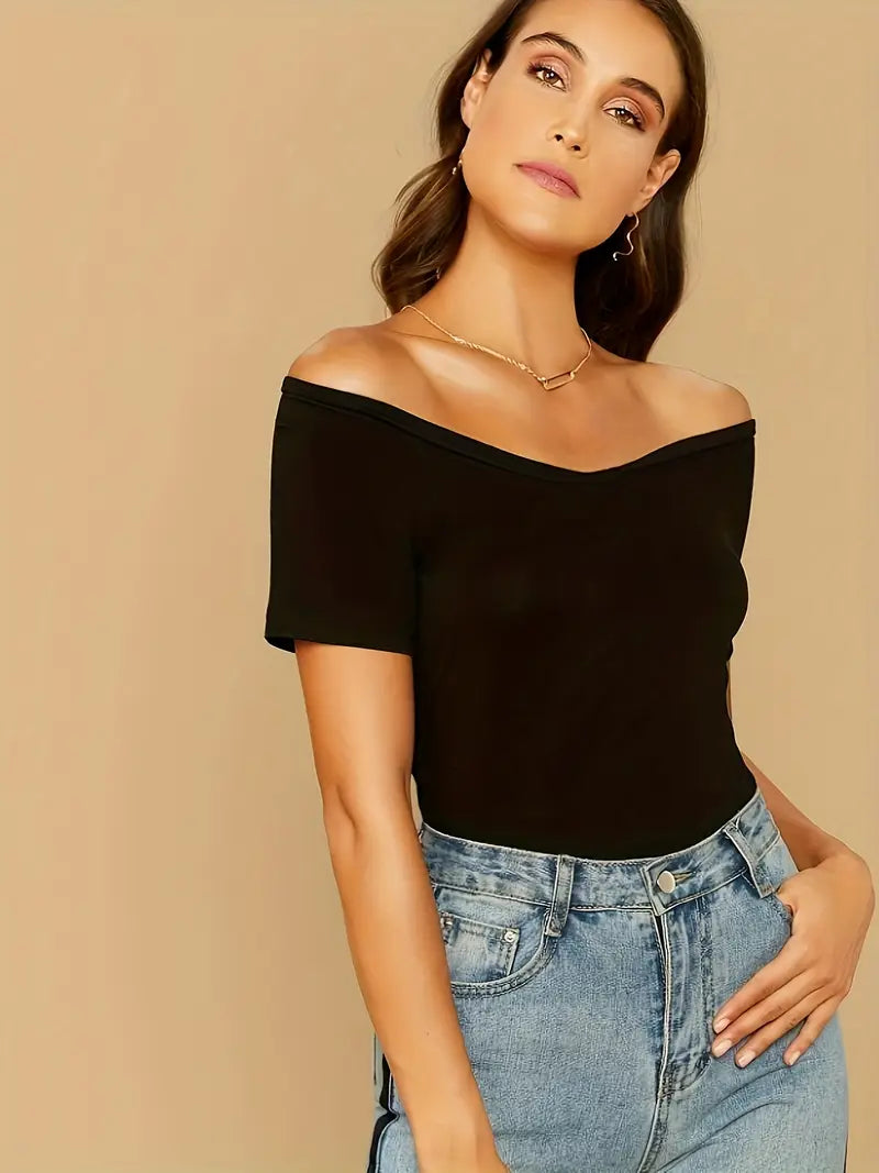 Poised Charm Off-Shoulder Top