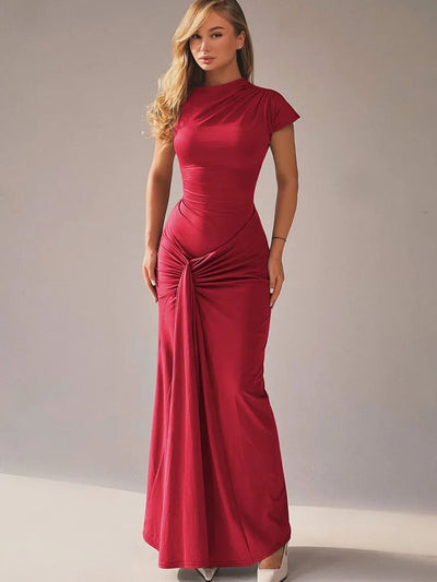Poised Elegance Draped Maxi Dress