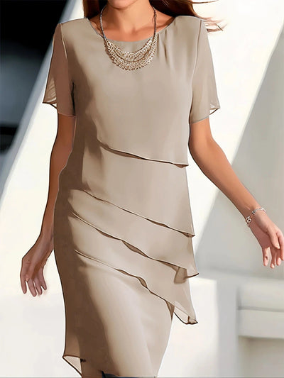 Poised Layers Tiered Shift Dress
