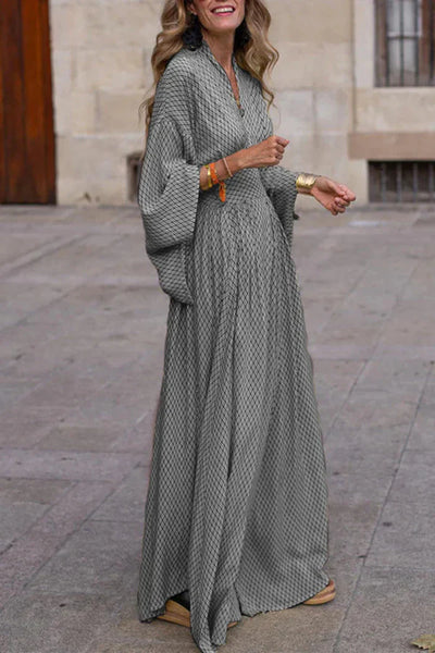 Radiant Allure Draped-Sleeve Maxi Dress