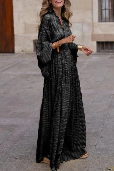 Radiant Allure Draped-Sleeve Maxi Dress