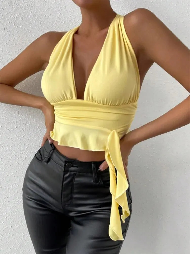 Radiant Allure Wrap Halter Top