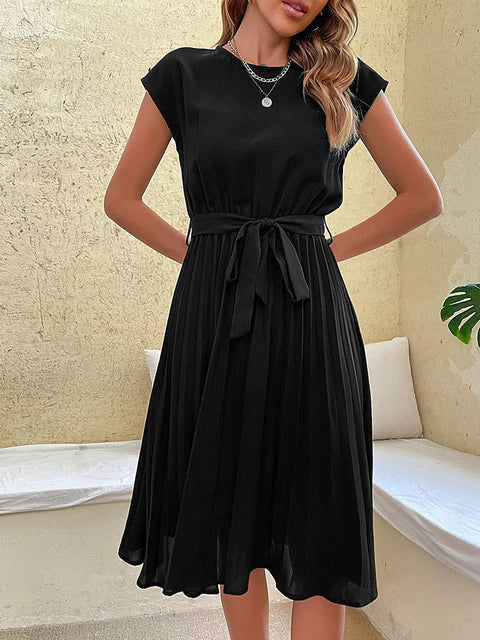 Refined Pleats Wedding Guest Dress