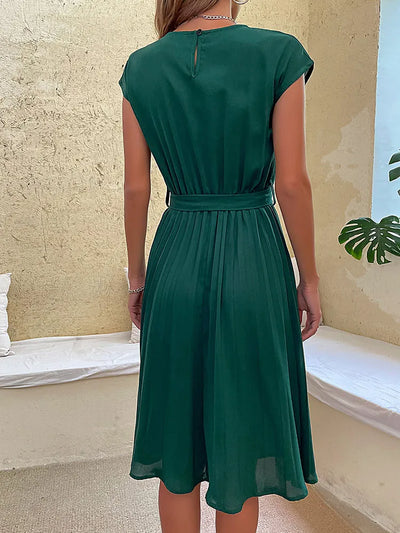 Refined Pleats Wedding Guest Dress