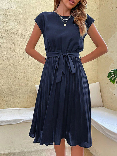 Refined Pleats Wedding Guest Dress