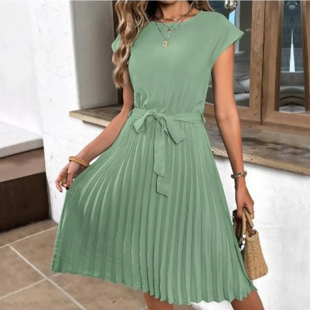 Refined Pleats Wedding Guest Dress