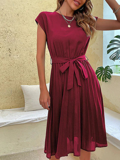 Refined Pleats Wedding Guest Dress