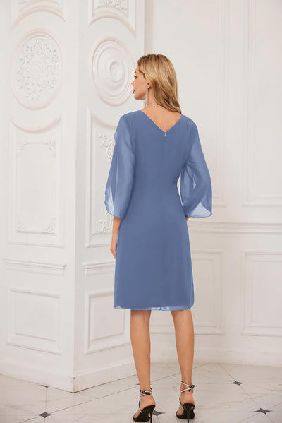 Regal Allure Cape-Sleeve Formal Dress