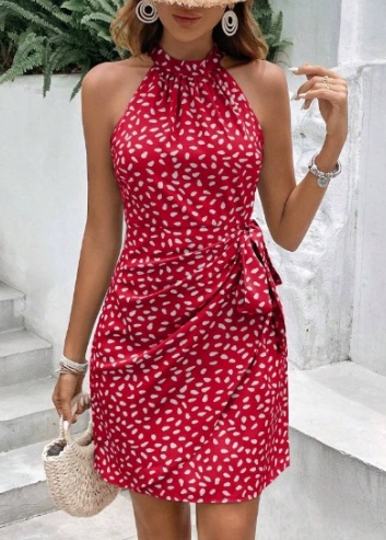 Retro Allure Belted A-Line Dress