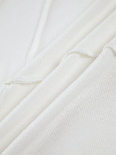 Ribbed Detail Long Sleeve Top