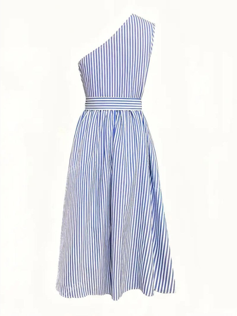 Riviera Charm Bow-Waist Midi Dress