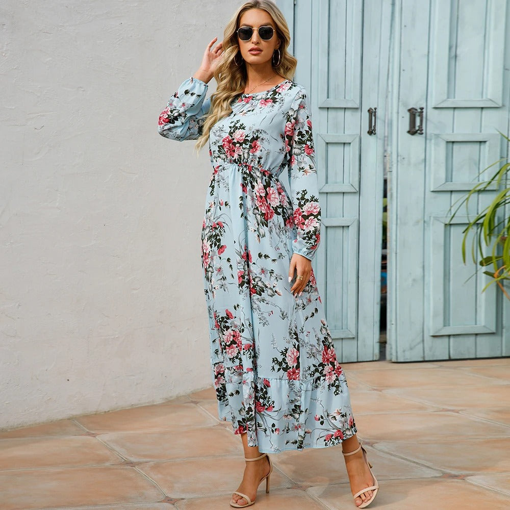 Rustic Charm Floral Maxi Dress
