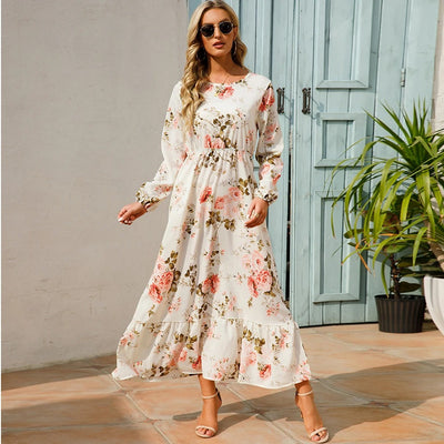 Rustic Charm Floral Maxi Dress