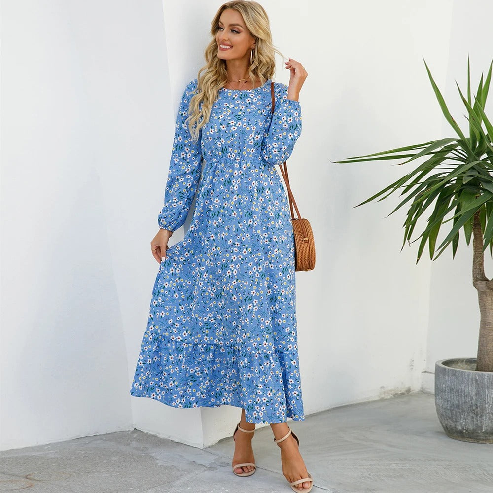 Rustic Charm Floral Maxi Dress