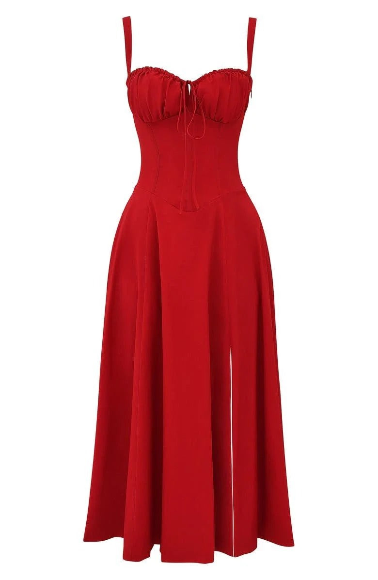 Scarlet Muse Ruched Bust Midi Dress