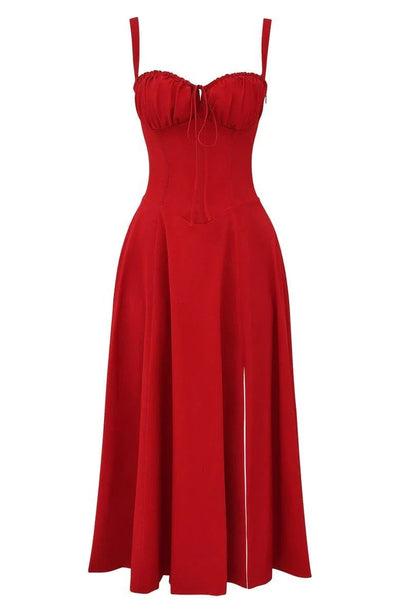 Scarlet Muse Ruched Bust Midi Dress
