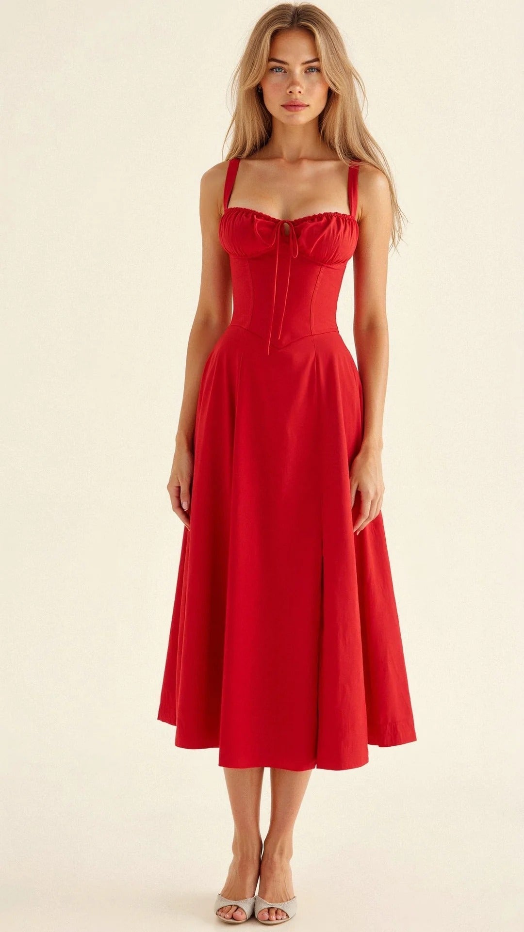 Scarlet Muse Ruched Bust Midi Dress