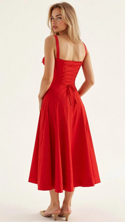 Scarlet Muse Ruched Bust Midi Dress