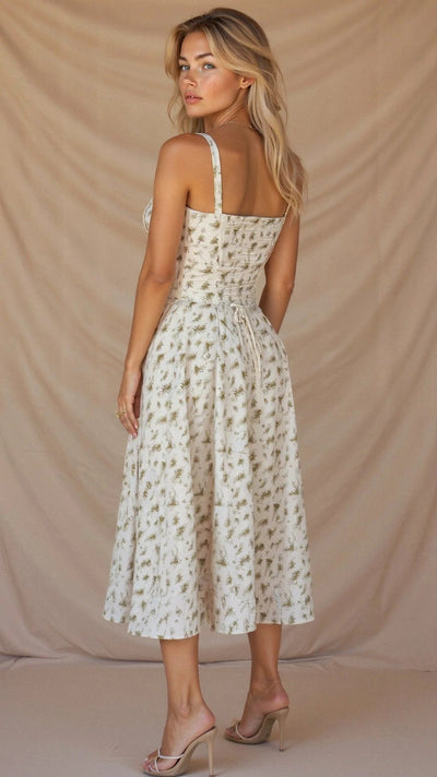 Scarlet Muse Ruched Bust Midi Dress