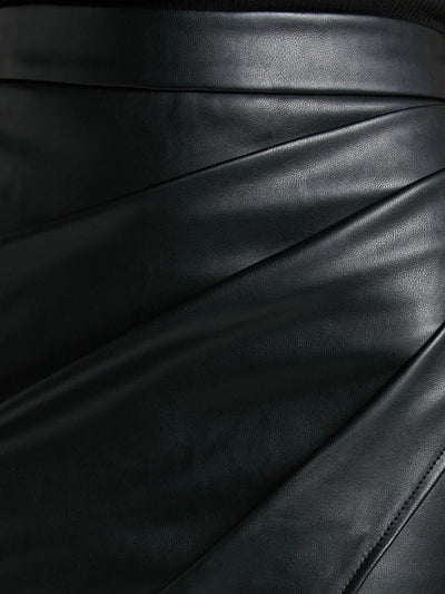 Sculpted Elegance Leather Wrap Skirt
