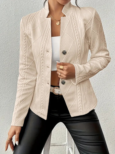 Elegantly Tailored Diamond-Knit Blazer